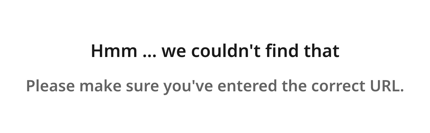 Screenshot showing the Turnitin error page stating 'Hmm ... we couldn't find that'